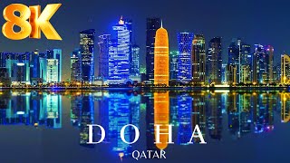 Doha Qatar 8k 🇶🇦 Night Cityscape Timelapse [upl. by Nawud]