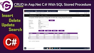 Complete CRUD Operation in AspNet C with SQL Using Stored Procedure  ProgrammingGeek [upl. by Anilak]