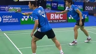 Jung JSungLYDae v C YunFu H MDF Yonex Badminton French Open 2011 [upl. by Avitzur]