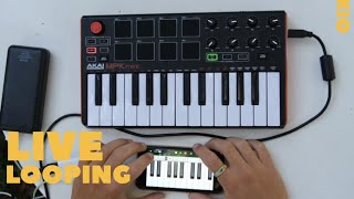 LIVE LOOPING WITH GARAGEBAND IOS AND AKAI MPK no cut video [upl. by Vernen]