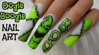 Oogie Boogie Nail Art  Nail Art Tutorial  Nightmare Before Christmas Nail Art [upl. by Margalit]