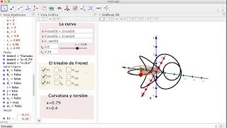 Curvatura círculo osculador y torsión con Geogebra [upl. by Ademordna433]