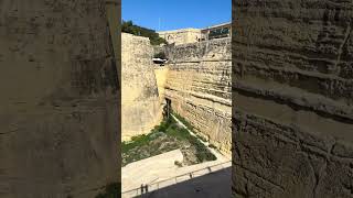 WALLS OF THE FORTRESS IN VALLETTA MALTA [upl. by Aihselef223]