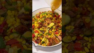 Kielbasa sausage vegetable skillet kielbasa dinneridea [upl. by Anelim]