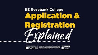 IIE Rosebank College Applications Open [upl. by Ainolloppa]