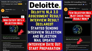 Breaking News Deloitte NLA 30 Assessment Result Declared  Selection Rejection Mail Interview Date [upl. by Killy815]