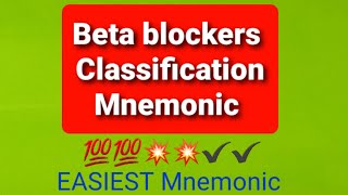 Beta blockers mnemonics [upl. by Acysej]