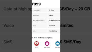 jio Recharge Plan 5G Unlimited free Data 899 jio5g jiorechargeplan jiorecharge [upl. by Ayekim]