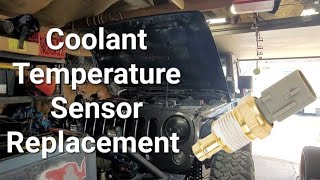 Coolant temperature sensor replacement on a 2016 Jeep Wrangler with a 36L Pentastar engine [upl. by Acireit]