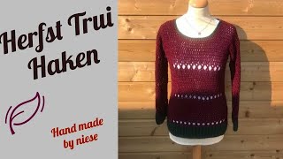 Haak Tutorial  Herfst trui Haken 25 [upl. by Aicelaf]