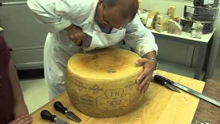 Channel Cheese  How to break open a Parmesan cheese with Carlo Guffanti [upl. by Trimmer]