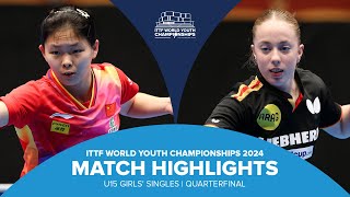 Yao Ruixuan vs Josephina Neumann  U15 GSQF  ITTF World Youth Championships 2024 [upl. by Sualkin436]