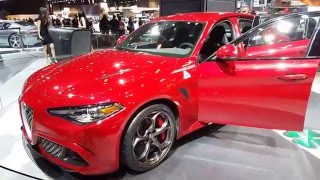 2017 Alfa Romeo Giulia Exterior Walkaround 2016 Chicago Auto Show [upl. by Aonian]