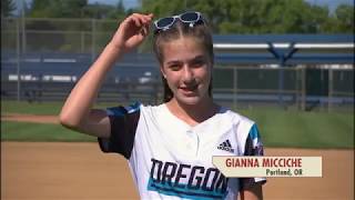 LLWS Softball 2019 Semifinal  North Carolina vs Oregon [upl. by Etteniuqna]