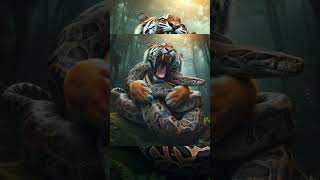 Tiger vs Python 😭 shorts tiger python animals nature [upl. by Vallonia]