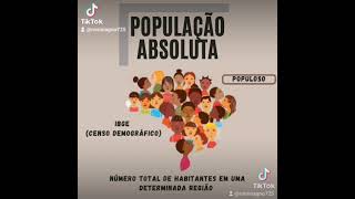 POPULAÇÃO ABSOLUTA E RELATIVA [upl. by Erdnaed]