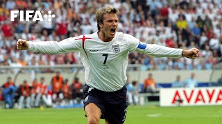 David Beckhams FreeKick Goal v Ecuador  2006 FIFA World Cup [upl. by Ahsilav800]