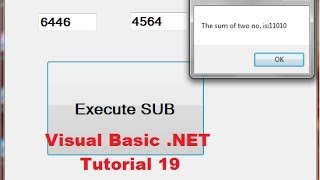 Visual Basic NET Tutorial 19  Understanding User Defined Subs‏ VBNET [upl. by Euqram]