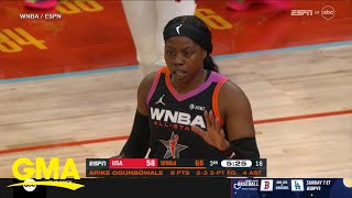 WNBA stars clash at AllStar game thriller [upl. by Poler876]