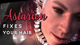 Astarion Fixes Your Hair ASMR Relaxing Hair Brushing Skin Touching Gentle Rain [upl. by Lessard]