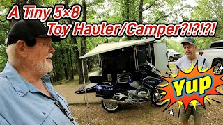 Unbelievable 5×8 Cargo Trailer Conversion CamperToy Hauler You Gotta See This [upl. by Crescentia]