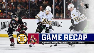 Bruins  Coyotes 19  NHL Highlights 2024 [upl. by Shannen]