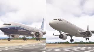 Asobo 737 vs Inibuilds A321 900800ish fpm landing test [upl. by Arriaes74]