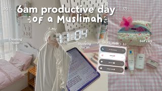 Day in a life of a Muslimah  prayers workout studying cleaning self care amp tafakkur session [upl. by Longmire]