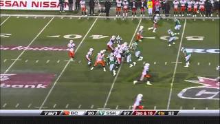 CFL West SemiFinal BC 38 Saskatchewan 41 [upl. by Nhguaval]