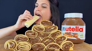 NUTELLA CREPES  MUKBANG  ASMR  EATING SOUNDS [upl. by Yme]