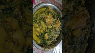 Labra। Spinach amp Creeper with hilsa fish। Bengali village food bengalirecipe cooking shorts [upl. by Pevzner]