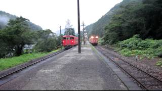 20120720 岩徳線柱野駅、2222D・岩国行到着 [upl. by Ronni]