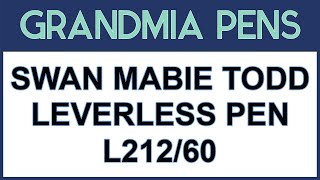 SWAN MABIE TODD L21260 LEVERLESS PEN [upl. by Assinna]