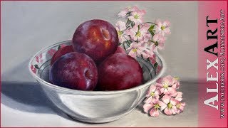 Plum Plum Plum  OIL PAINTING time lapse [upl. by Asenej]