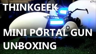 ThinkGeek Miniature Replica Portal Gun Unboxing amp Review HD [upl. by Ymmik157]