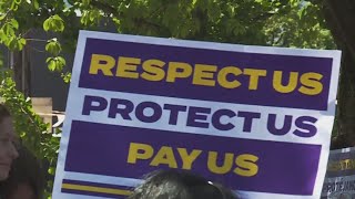 Portland janitors rally for wage increase [upl. by Eugine15]