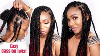 😱 Crochet Passion Twist  easy method of passion twist tutorial  protective style [upl. by Annayrb]