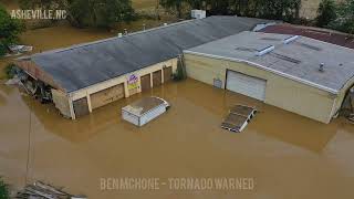 SwannanoaAsheville NC  CATASTROPHIC Flooding  Generational Event  Hurricane Helene  Drone 4K [upl. by Llegna]