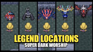 POKEMON SUPER DARK WORSHIP 20  ALL LEGENDARY POKEMON LOCATIONS [upl. by Aicilef390]