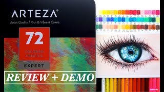 ARTEZA Colored Pencils Review  DEMO [upl. by Angell]