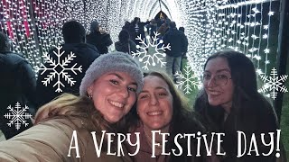 Christmas Markets Kew Gardens Light Trail Gymshark Haul Daily Vlog ft Gemma and Katie [upl. by Anaik]