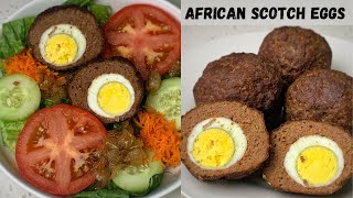 The BEST African Scotch Eggs Recipe  La Meilleure Recette de Boulettes Surprise [upl. by Kutchins688]