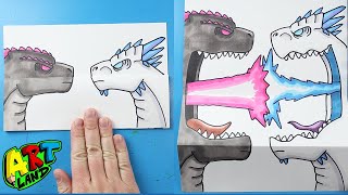 How to Draw Godzilla vs Shimo Surprise Fold [upl. by Eanehs]