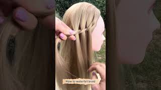 Waterfall braid tutorial howtobraid braids hairstyle braidingtutorial [upl. by Edna]