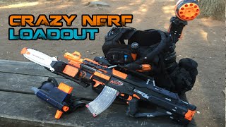 INSANE NERF LOADOUT Ire Stampede ECS18 Shoulder Blaster Underarm Rampage  Walcom S7 [upl. by Leff371]