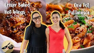 Marion amp Silvia Make Kitchen Hacks  One Pot Puttanesca amp Crispy Baked Hot Wings  WOK x POT Ep 7 [upl. by Mill]