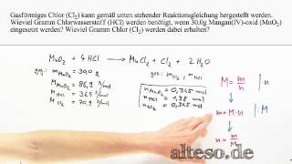 Stöchiometrie  Aufgabe  Chlorherstellung [upl. by Harsho]