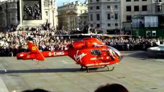 Air ambulance lifting off from Londons Trafalgar Square [upl. by Thgiwed528]