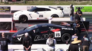 Twin Turbo Lamborghini Huracán vs Nissan GTR and TT Huracán Drag Races [upl. by Adiazteb]