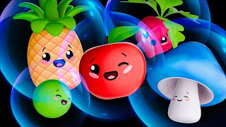 Bubble Park Party 🫧 Dancing Fruit amp Veggies Visual Stimulation Baby Sensory Video [upl. by Anilosi]